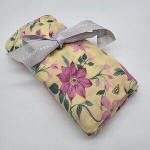 ANGEL DEAR Baby Swaddle Blanket Clematis Floral Yellow Pink 47 x 47 bamboo/cotto